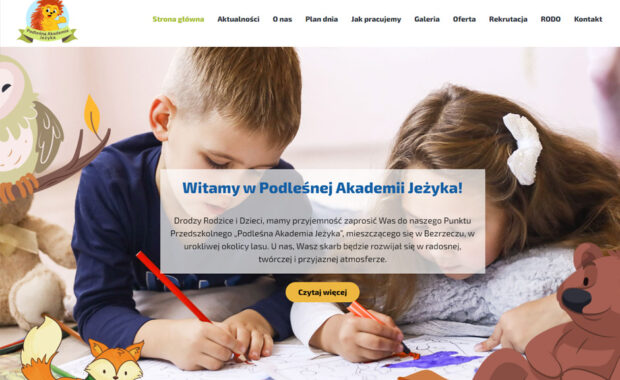 Strona przedszkola prywatnego – Podleśna Akademia Jeżyka